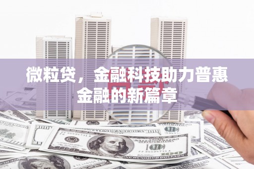 金湖微粒贷，金融科技助力普惠金融的新篇章