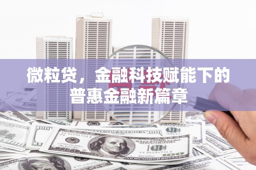 金湖微粒贷，金融科技赋能下的普惠金融新篇章
