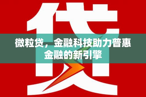 金湖微粒贷，金融科技助力普惠金融的新引擎