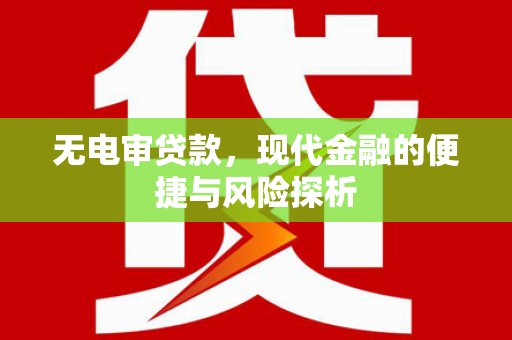 金湖无电审贷款，现代金融的便捷与风险探析