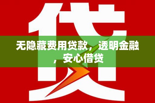 金湖无隐藏费用贷款，透明金融，安心借贷