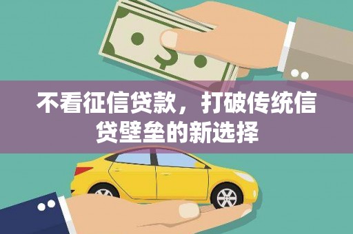 金湖不看征信贷款，打破传统信贷壁垒的新选择
