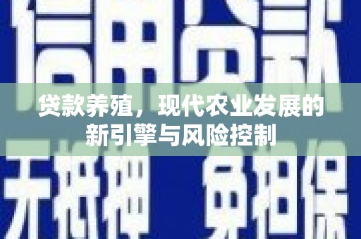 金湖贷款养殖，现代农业发展的新引擎与风险控制