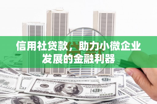 金湖信用社贷款，助力小微企业发展的金融利器
