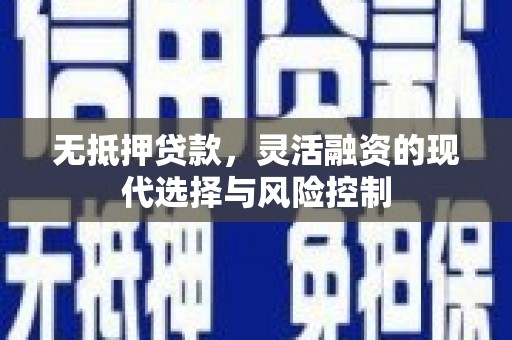金湖无抵押贷款，灵活融资的现代选择与风险控制