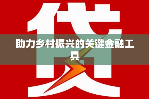 金湖助力乡村振兴的关键金融工具