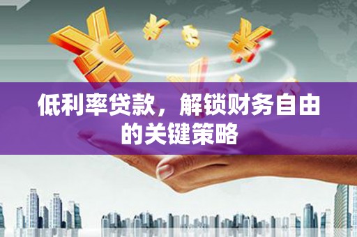 金湖低利率贷款，解锁财务自由的关键策略