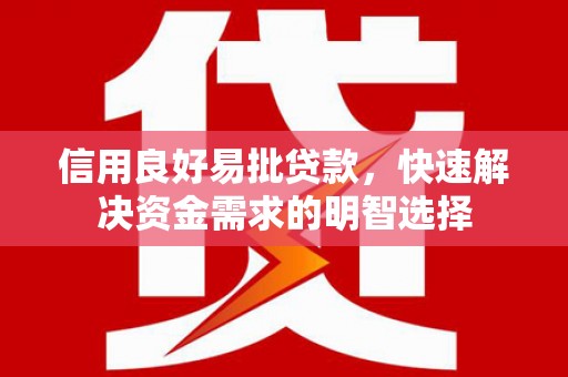 金湖信用良好易批贷款，快速解决资金需求的明智选择