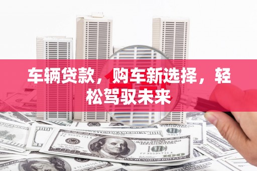 金湖车辆贷款，购车新选择，轻松驾驭未来