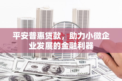 金湖平安普惠贷款，助力小微企业发展的金融利器
