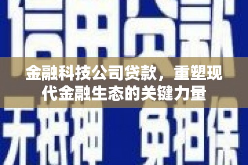 金湖金融科技公司贷款，重塑现代金融生态的关键力量