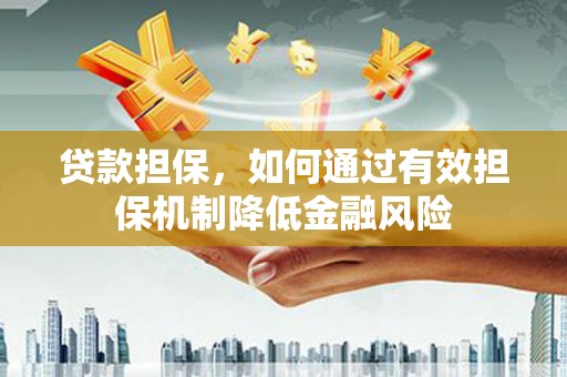 金湖贷款担保，如何通过有效担保机制降低金融风险