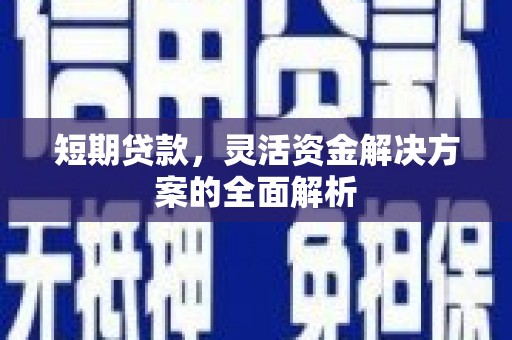 金湖短期贷款，灵活资金解决方案的全面解析