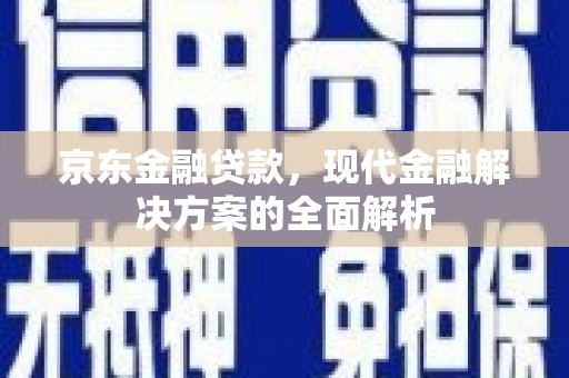 金湖京东金融贷款，现代金融解决方案的全面解析