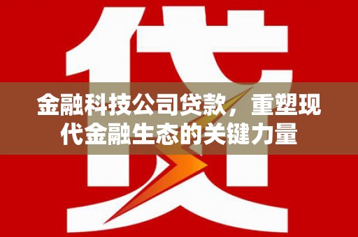 金湖金融科技公司贷款，重塑现代金融生态的关键力量