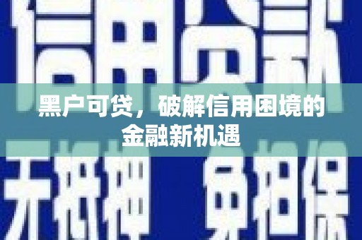 金湖黑户可贷，破解信用困境的金融新机遇