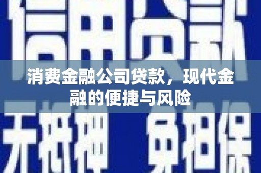 金湖消费金融公司贷款，现代金融的便捷与风险