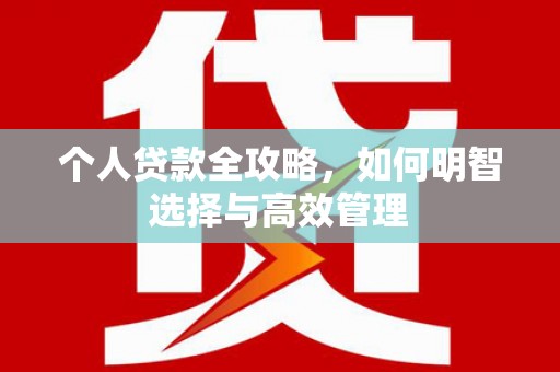 金湖个人贷款全攻略，如何明智选择与高效管理