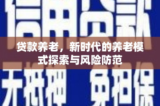金湖贷款养老，新时代的养老模式探索与风险防范